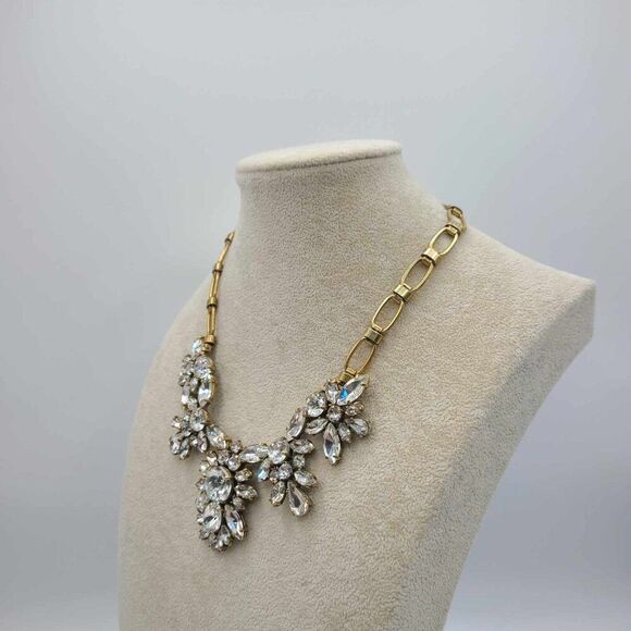 J Crew Clear Crystal Statement Necklace - Picture 6 of 10